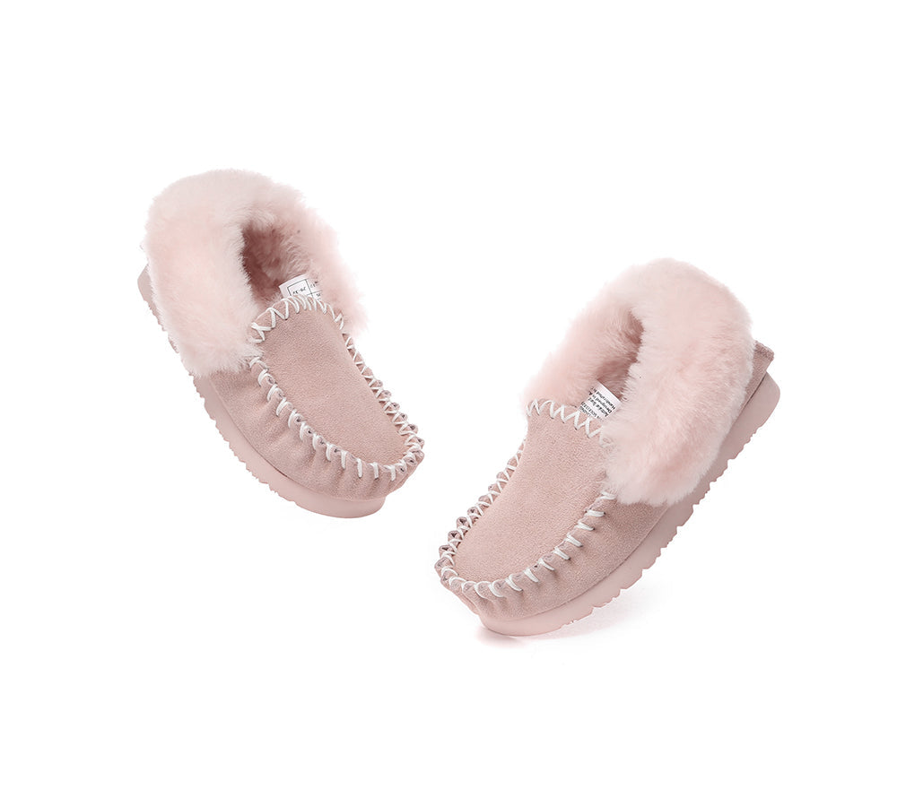 AUSTRALIAN SHEPHERD® Kids Ankle Sheepskin Slipper Popo Moccasin