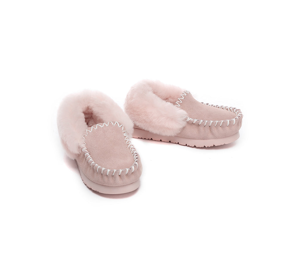 AUSTRALIAN SHEPHERD® Kids Ankle Sheepskin Slipper Popo Moccasin