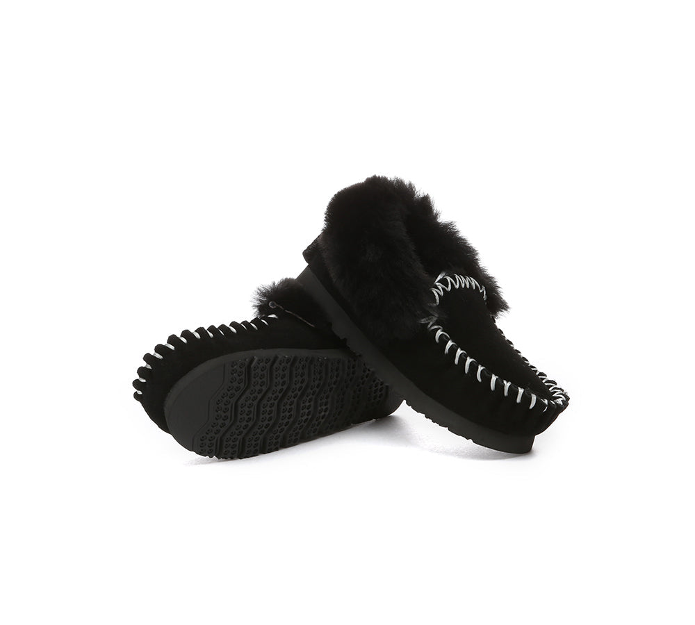 AUSTRALIAN SHEPHERD® Kids Ankle Sheepskin Slipper Popo Moccasin