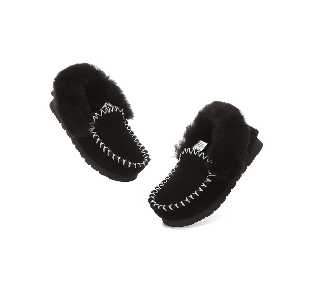 AUSTRALIAN SHEPHERD® Kids Ankle Sheepskin Slipper Popo Moccasin