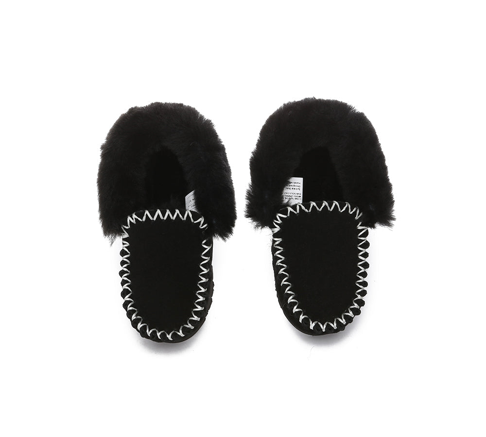 AUSTRALIAN SHEPHERD® Kids Ankle Sheepskin Slipper Popo Moccasin