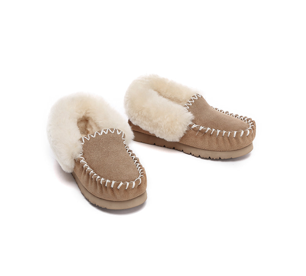 AUSTRALIAN SHEPHERD® Kids Ankle Sheepskin Slipper Popo Moccasin