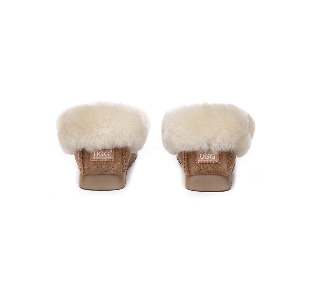 AUSTRALIAN SHEPHERD® Kids Ankle Sheepskin Slipper Popo Moccasin