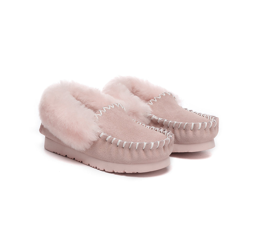 AUSTRALIAN SHEPHERD® Kids Ankle Sheepskin Slipper Popo Moccasin