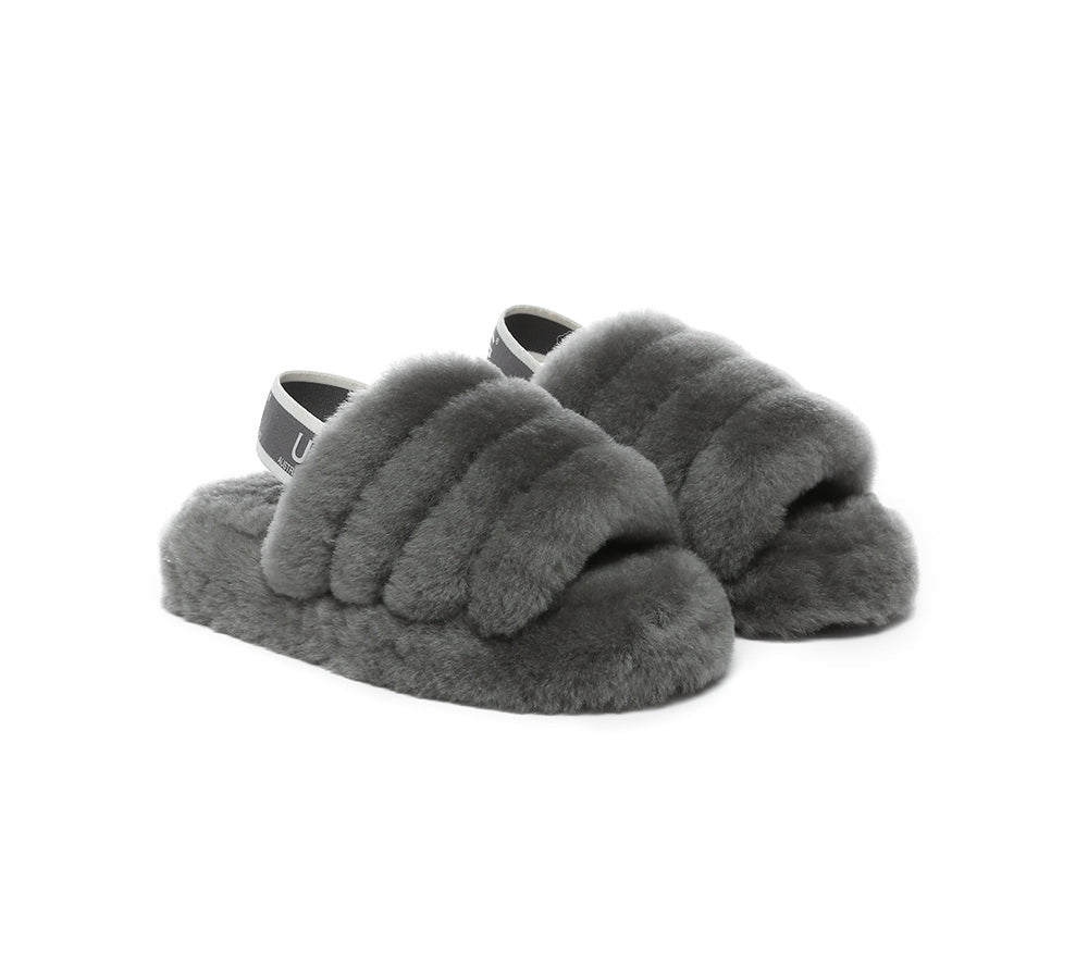 AUSTRALIAN SHEPHERD® UGG Kids Fluffy Slides Slingback Puffy