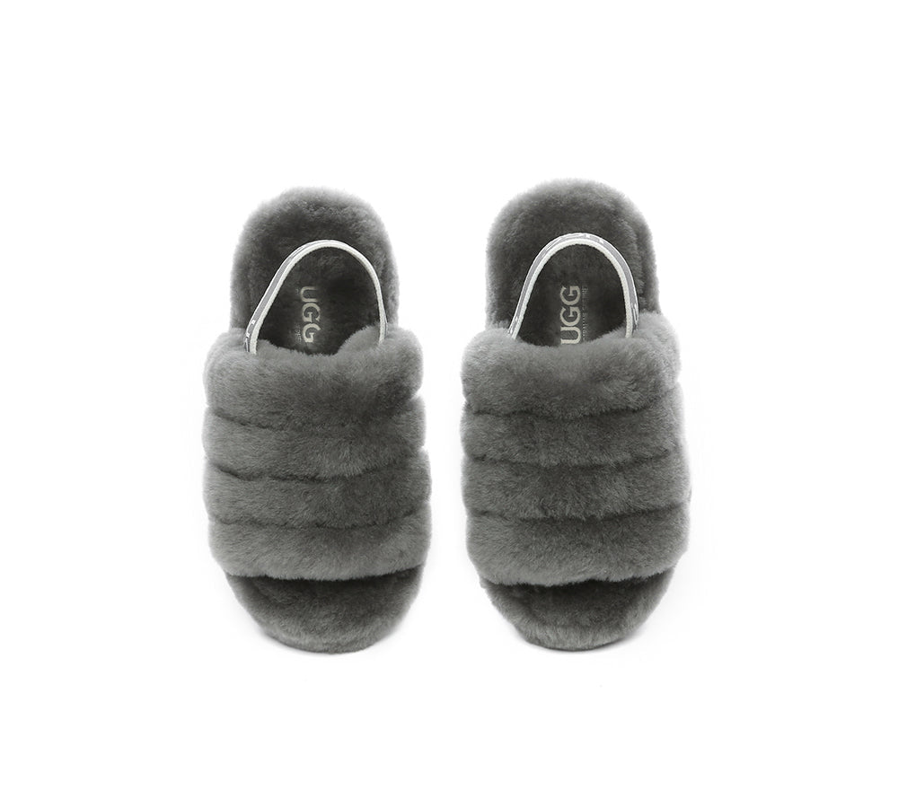 AUSTRALIAN SHEPHERD® UGG Kids Fluffy Slides Slingback Puffy