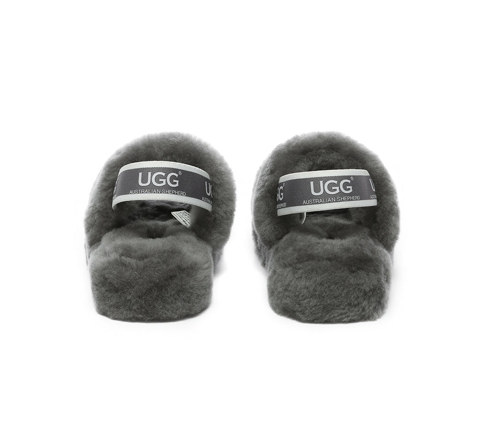 AUSTRALIAN SHEPHERD® UGG Kids Fluffy Slides Slingback Puffy