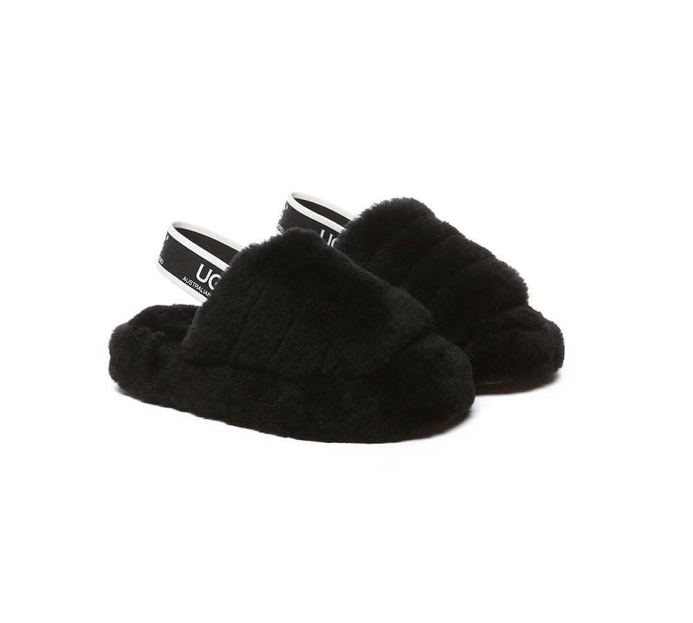 AUSTRALIAN SHEPHERD® UGG Kids Fluffy Slides Slingback Puffy