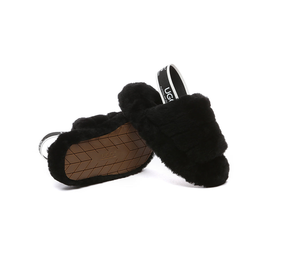 AUSTRALIAN SHEPHERD® UGG Kids Fluffy Slides Slingback Puffy