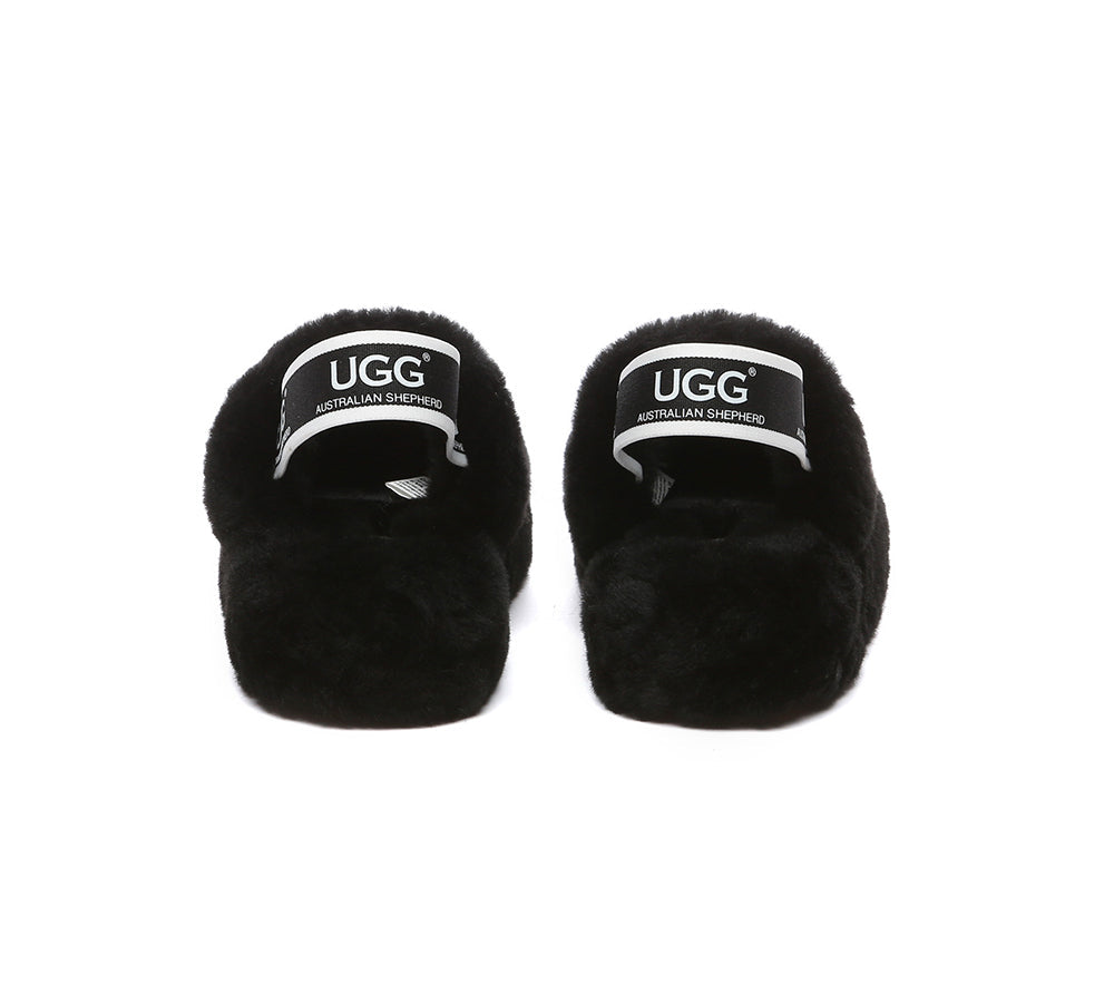 AUSTRALIAN SHEPHERD® UGG Kids Fluffy Slides Slingback Puffy