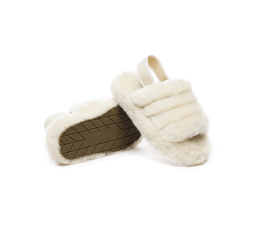 AUSTRALIAN SHEPHERD® UGG Kids Fluffy Slides Slingback Puffy