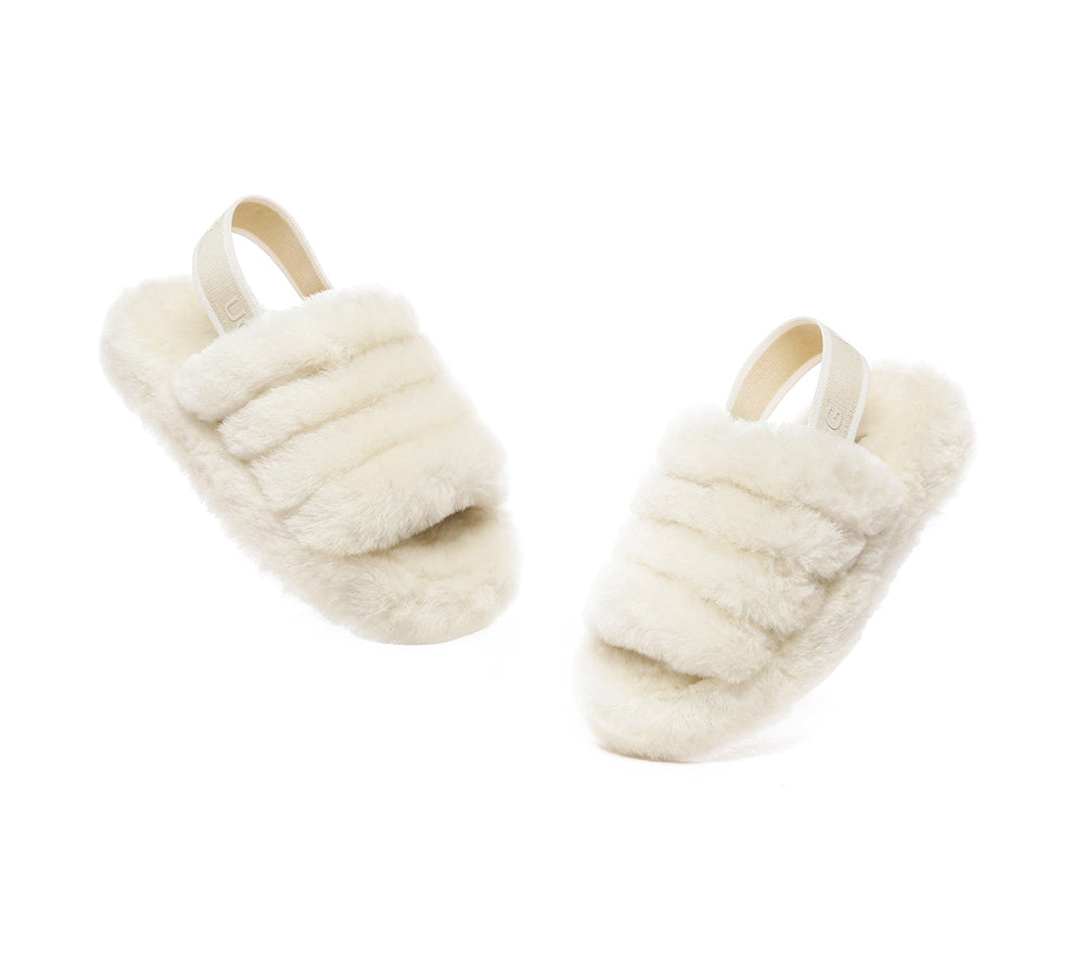 AUSTRALIAN SHEPHERD® UGG Kids Fluffy Slides Slingback Puffy