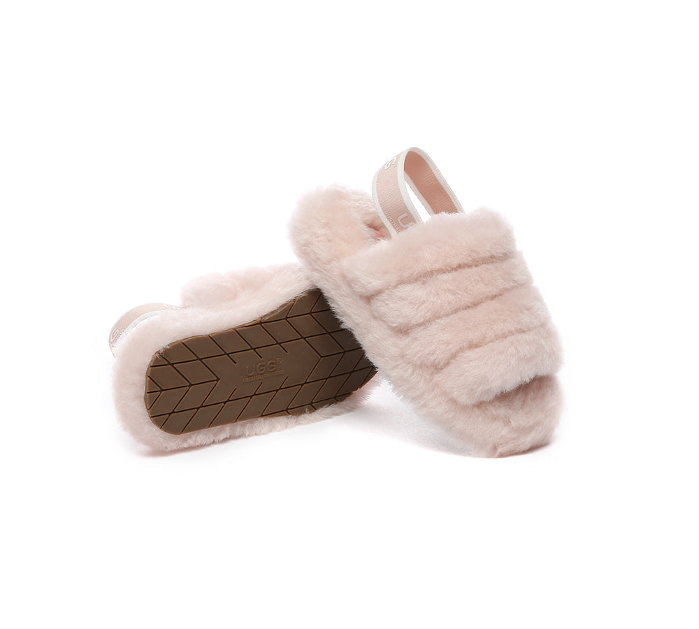 AUSTRALIAN SHEPHERD® UGG Kids Fluffy Slides Slingback Puffy