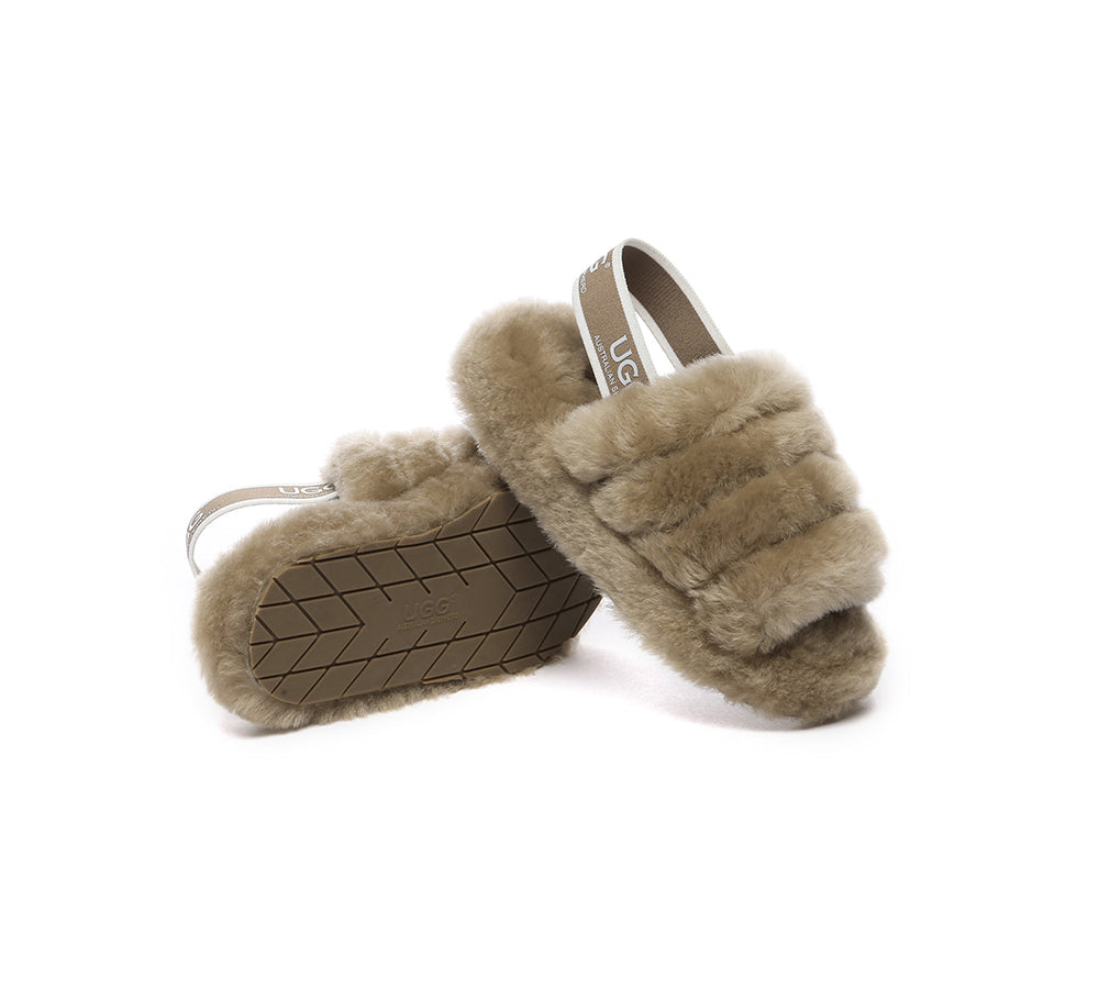 AUSTRALIAN SHEPHERD® UGG Kids Fluffy Slides Slingback Puffy