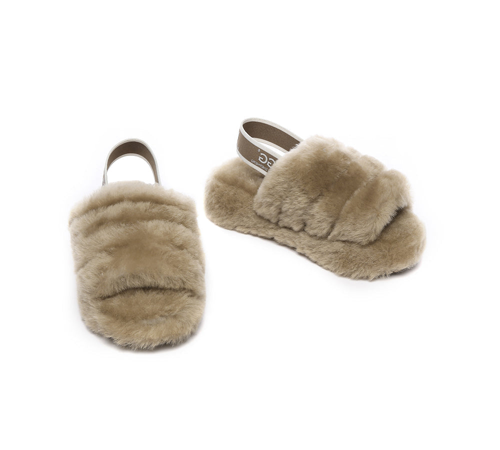 AUSTRALIAN SHEPHERD® UGG Kids Fluffy Slides Slingback Puffy