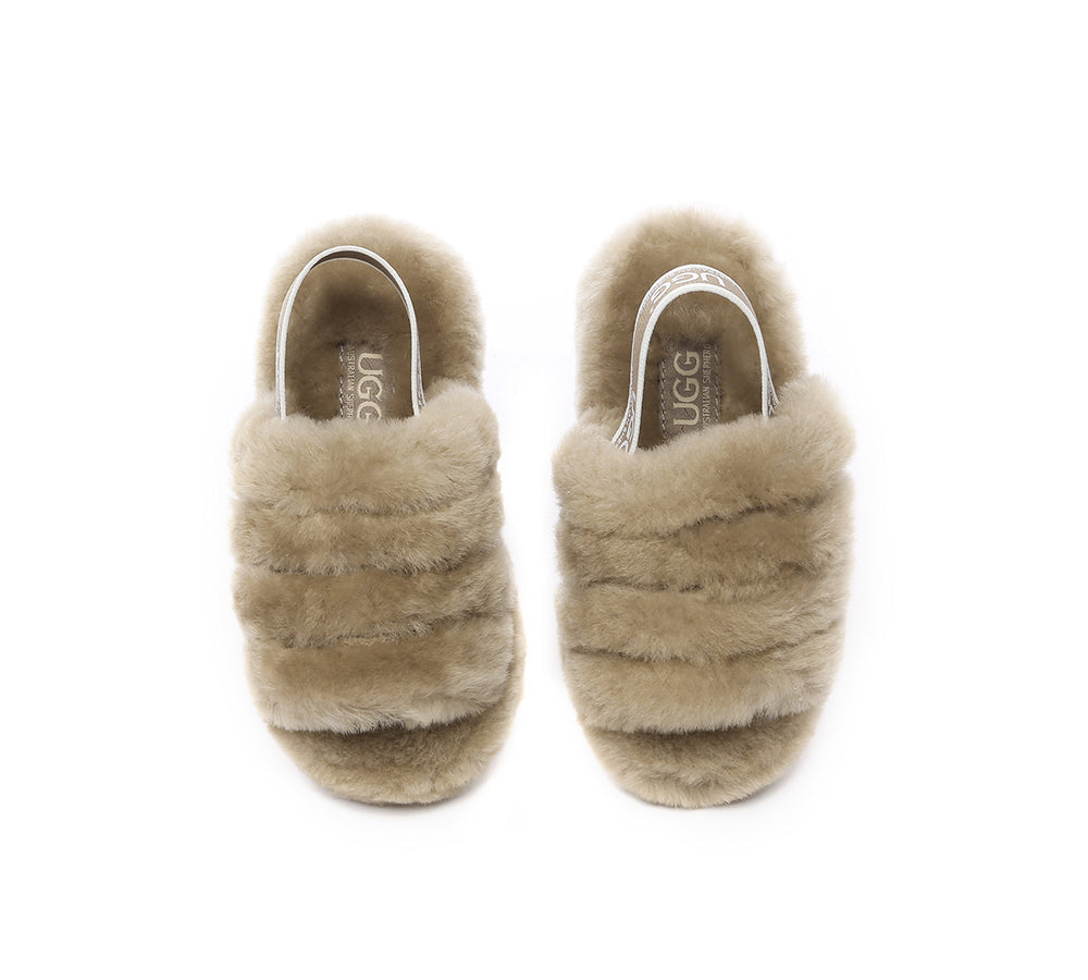 AUSTRALIAN SHEPHERD® UGG Kids Fluffy Slides Slingback Puffy