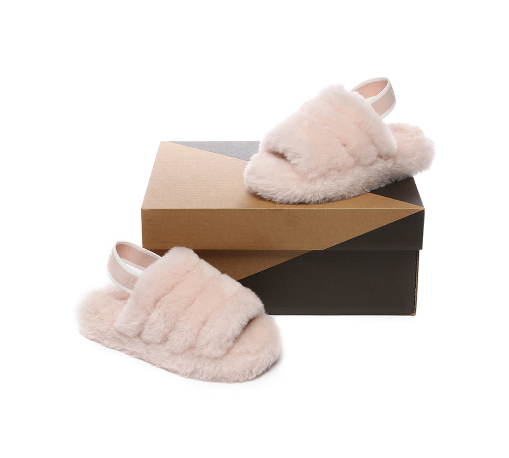 AUSTRALIAN SHEPHERD® UGG Kids Fluffy Slides Slingback Puffy