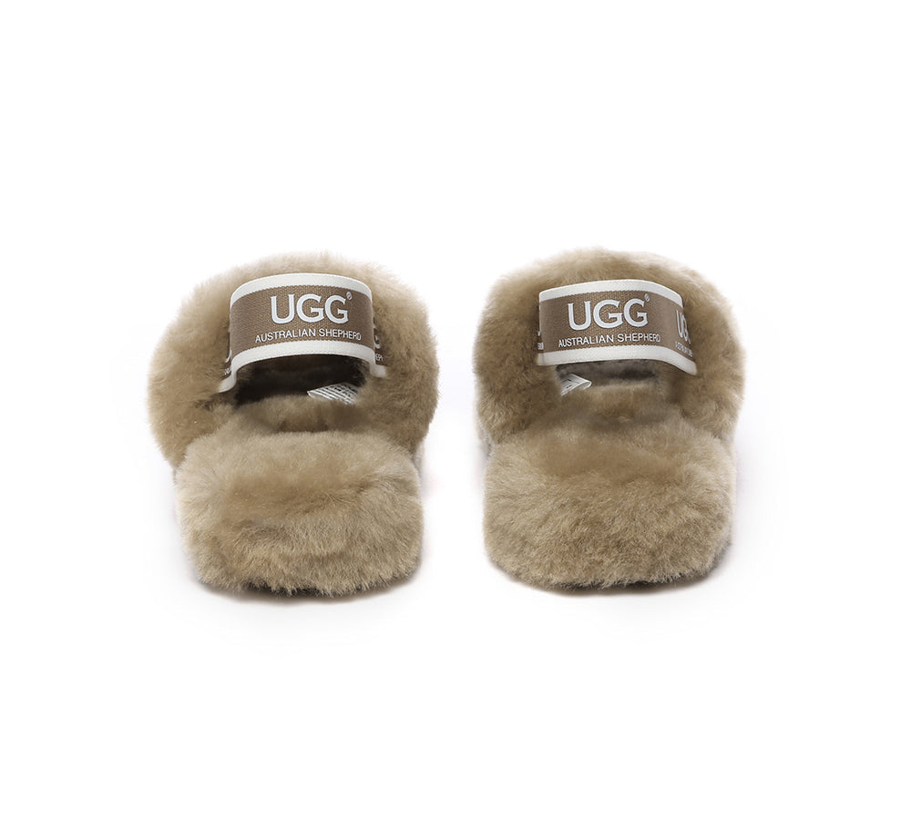 AUSTRALIAN SHEPHERD® UGG Kids Fluffy Slides Slingback Puffy