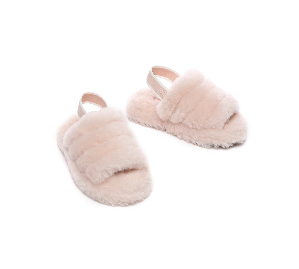 AUSTRALIAN SHEPHERD® UGG Kids Fluffy Slides Slingback Puffy