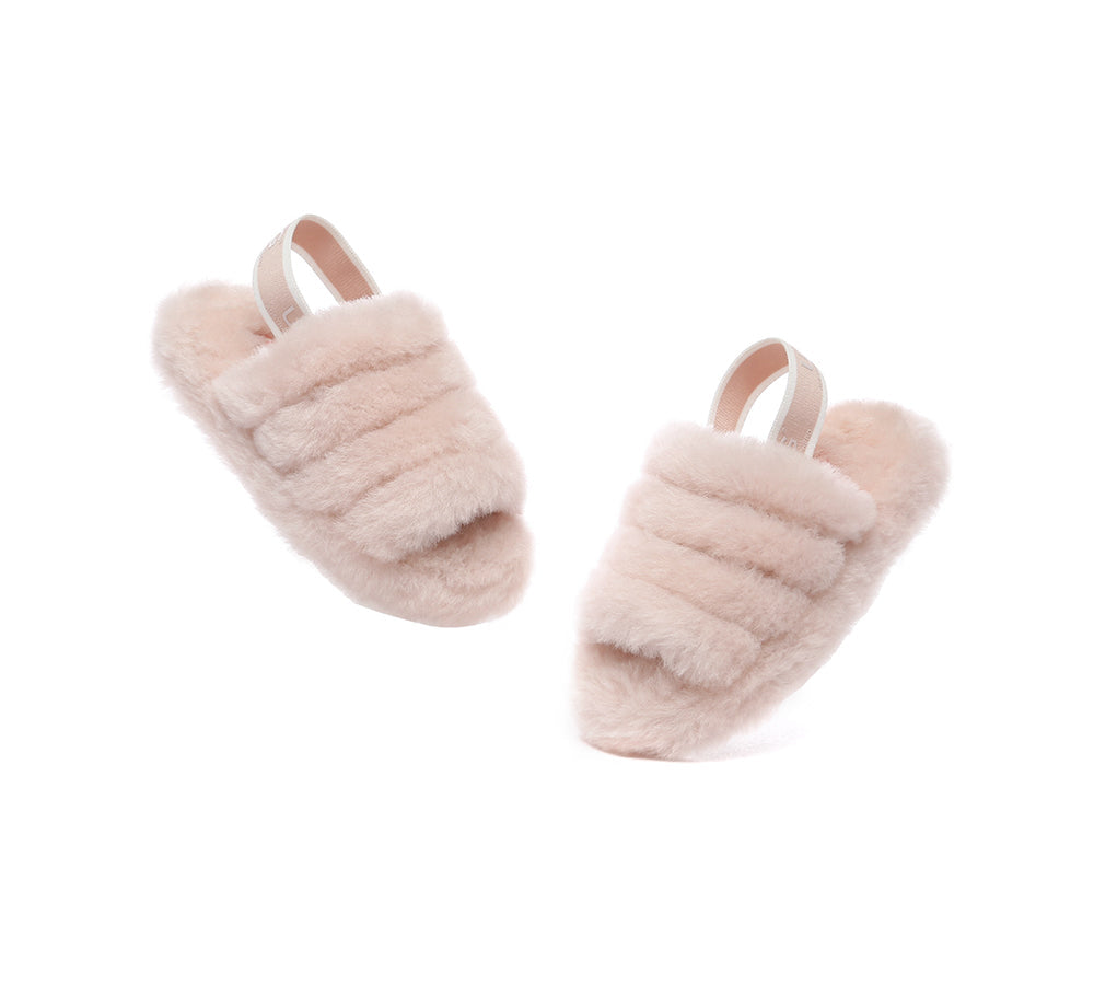 AUSTRALIAN SHEPHERD® UGG Kids Fluffy Slides Slingback Puffy