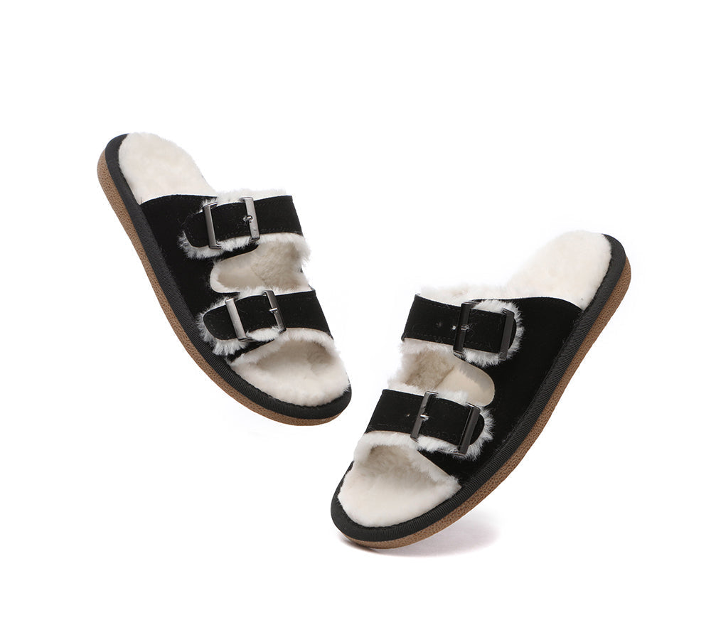 TARRAMARRA® UGG Slippers Adjustable Buckle Slip-on Sandal Slides Alcie