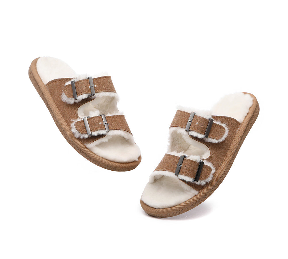 TARRAMARRA® UGG Slippers Adjustable Buckle Slip-on Sandal Slides Alcie