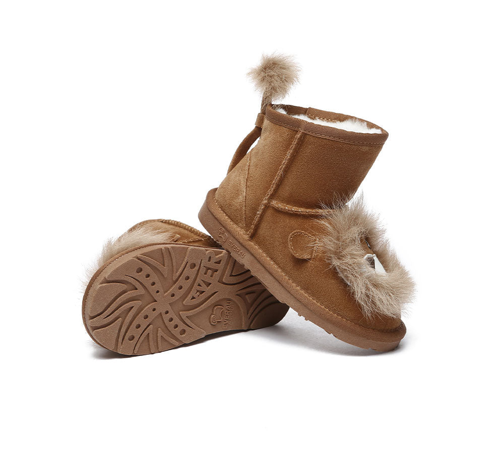 EVERAU® Kid Sheepskin Boots Lion Kids Plus