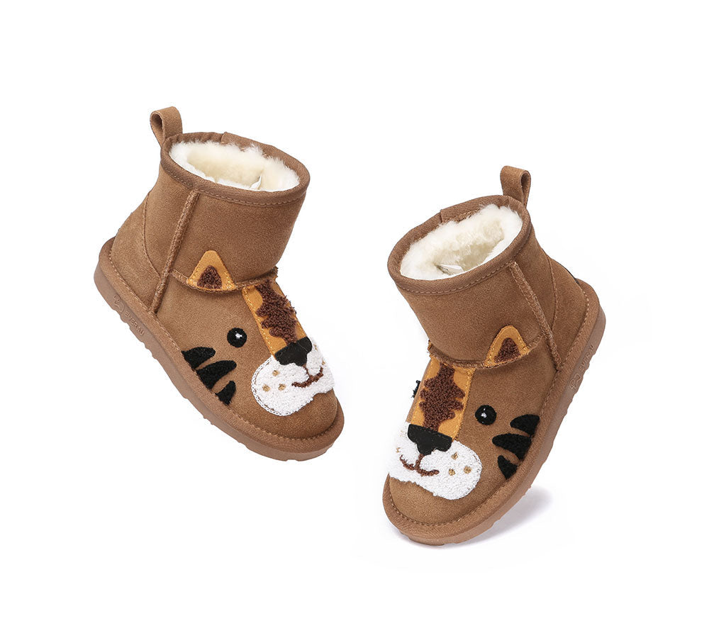 EVERAU® Kid Sheepskin Boots Tiger Kids Plus