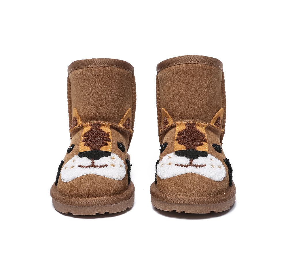 EVERAU® Kid Sheepskin Boots Tiger Kids Plus