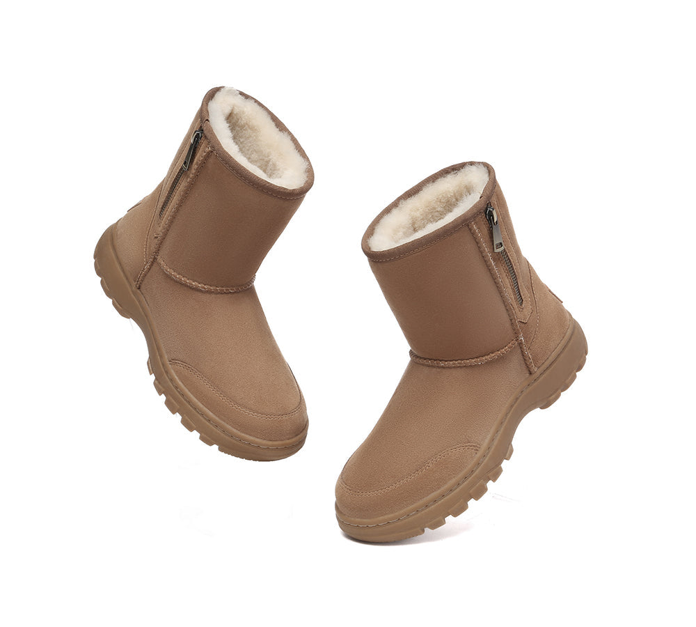 AUSTRALIAN SHEPHERD® UGG Boots Sheepskin Wool Zipper Short Outdoor Boots