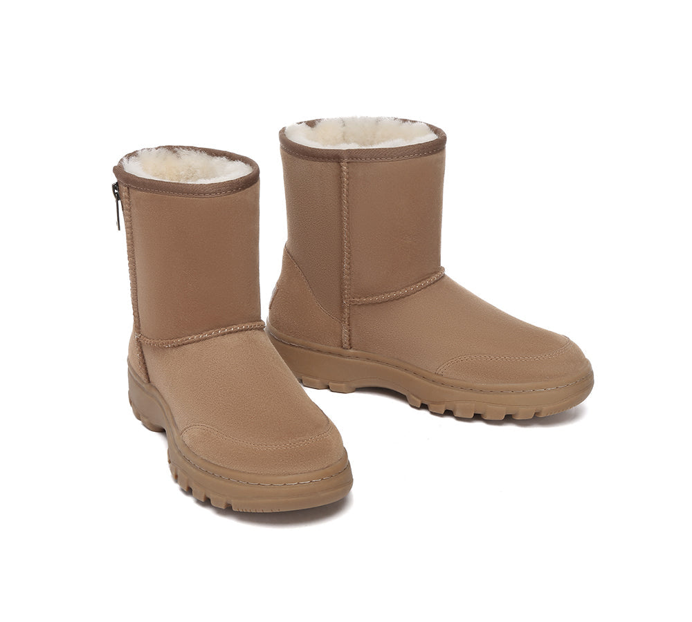 AUSTRALIAN SHEPHERD® UGG Boots Sheepskin Wool Zipper Short Outdoor Boots