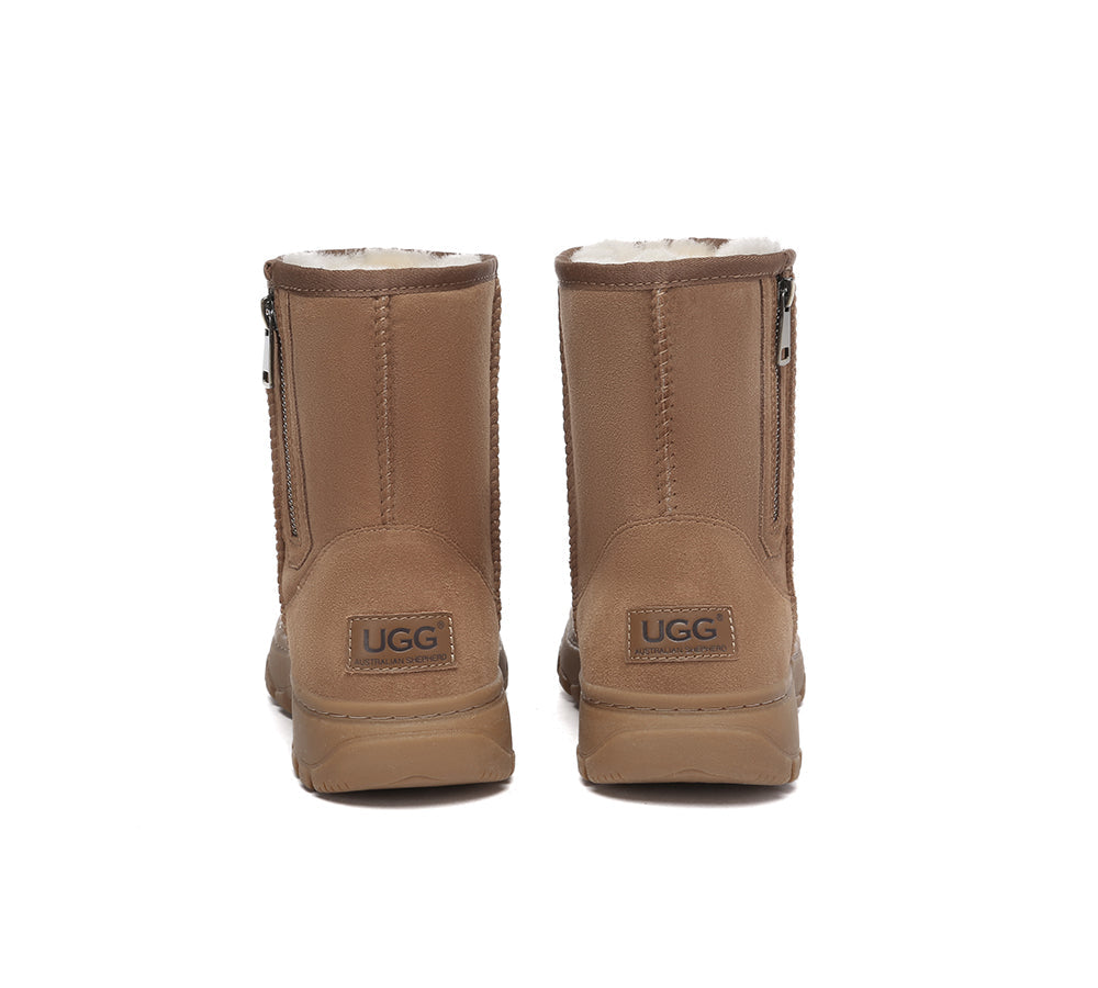 AUSTRALIAN SHEPHERD® UGG Boots Sheepskin Wool Zipper Short Outdoor Boots