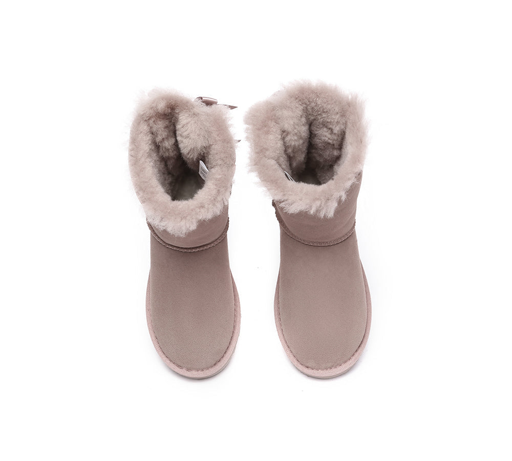 Urban UGG® Double faced Sheepskin Boots Short Back Bow