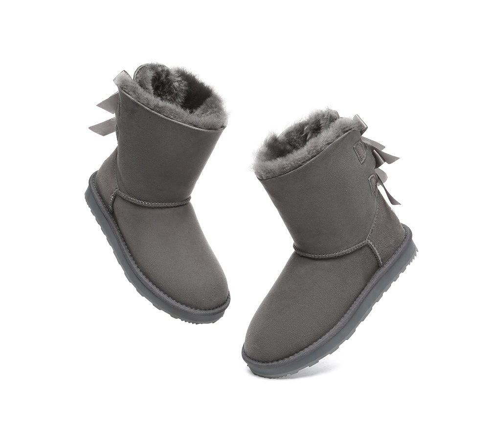 Urban UGG® Double faced Sheepskin Boots Short Back Bow