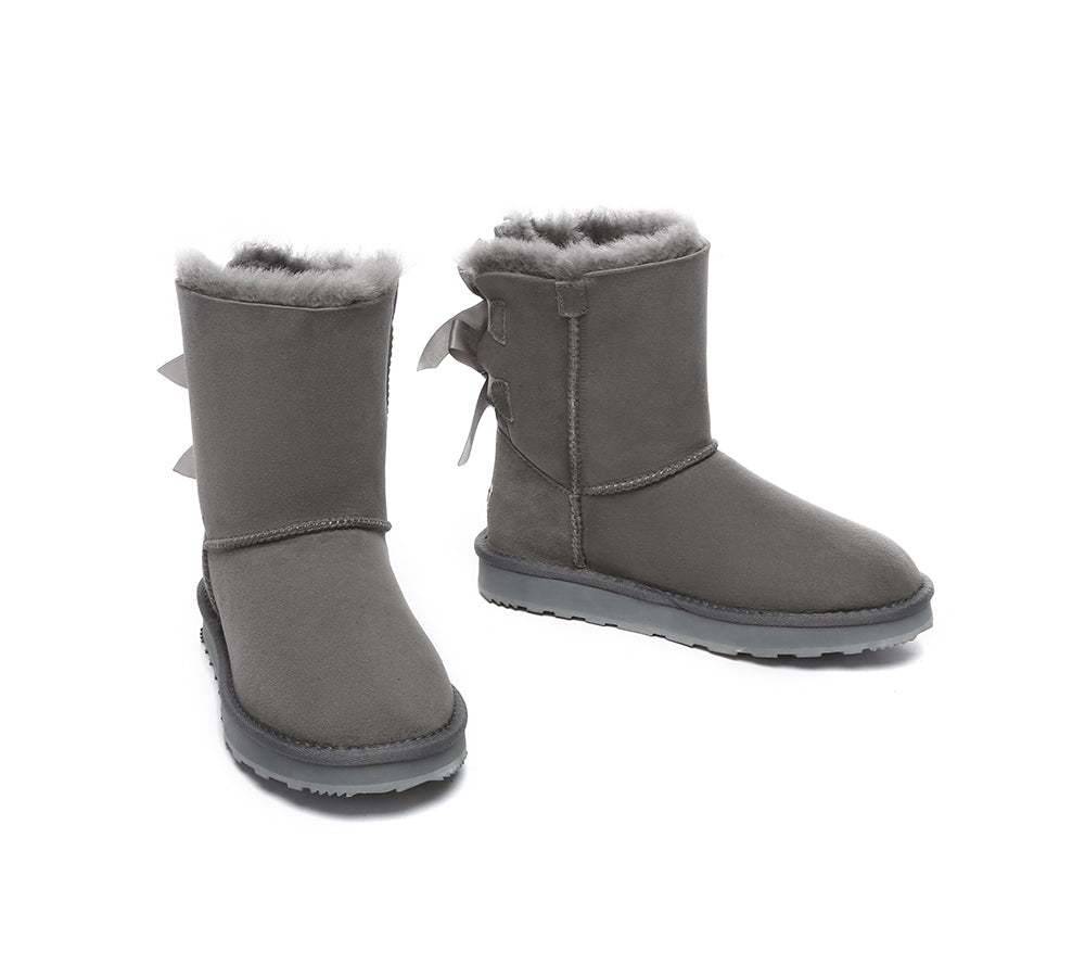 Urban UGG® Double faced Sheepskin Boots Short Back Bow