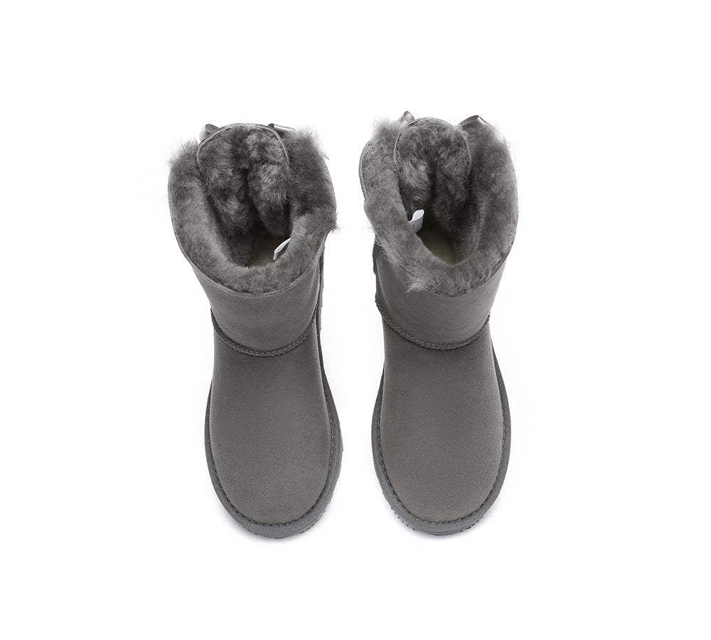 Urban UGG® Double faced Sheepskin Boots Short Back Bow