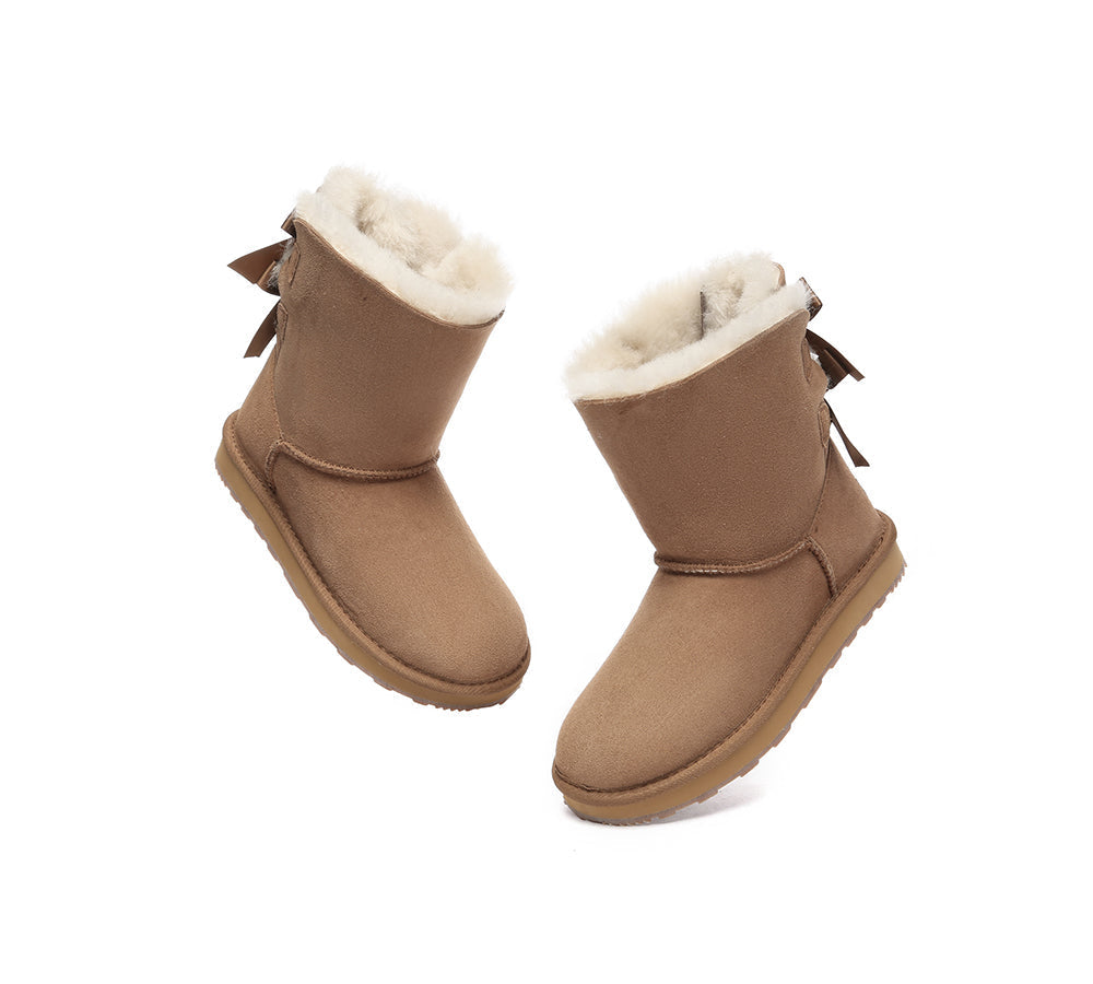 Urban UGG® Double faced Sheepskin Boots Short Back Bow