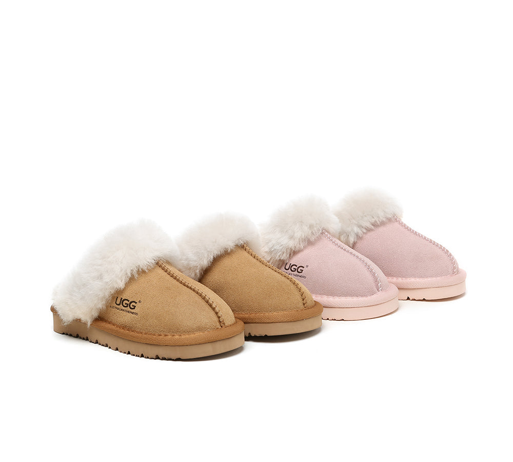 AUSTRALIAN SHEPHERD® UGG Slippers Kids Australian Sheepskin Wool Muffin