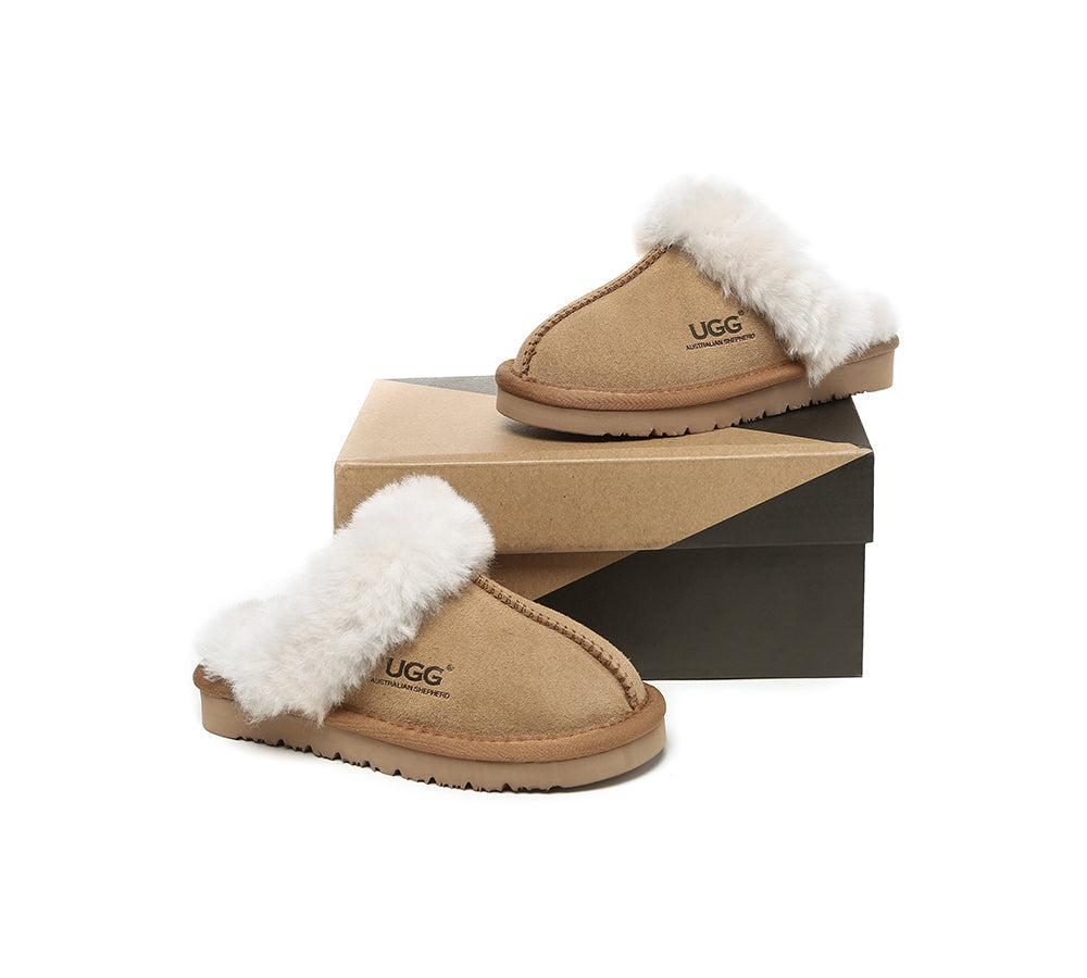 AUSTRALIAN SHEPHERD® UGG Slippers Kids Australian Sheepskin Wool Muffin