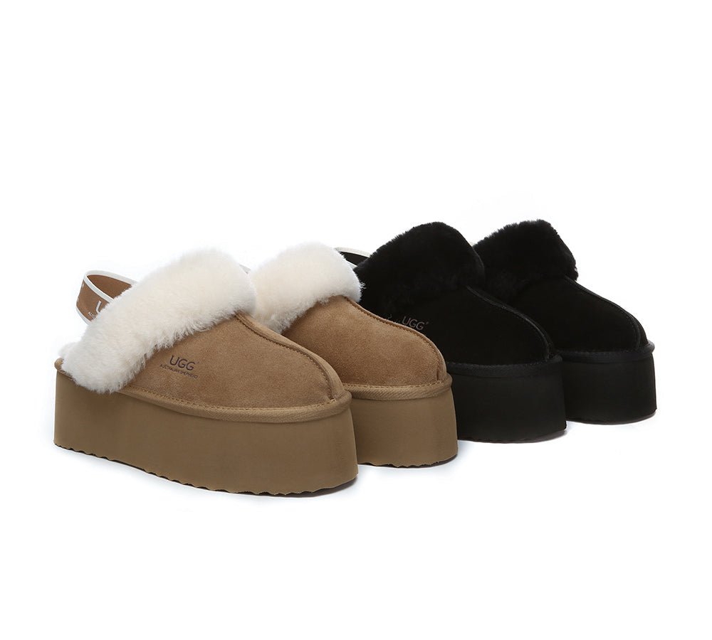 AUSTRALIAN SHEPHERD® UGG Slippers Women Slingback Muffin Plus Platform