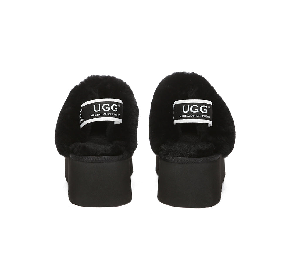 AUSTRALIAN SHEPHERD® UGG Slippers Women Slingback Muffin Plus Platform