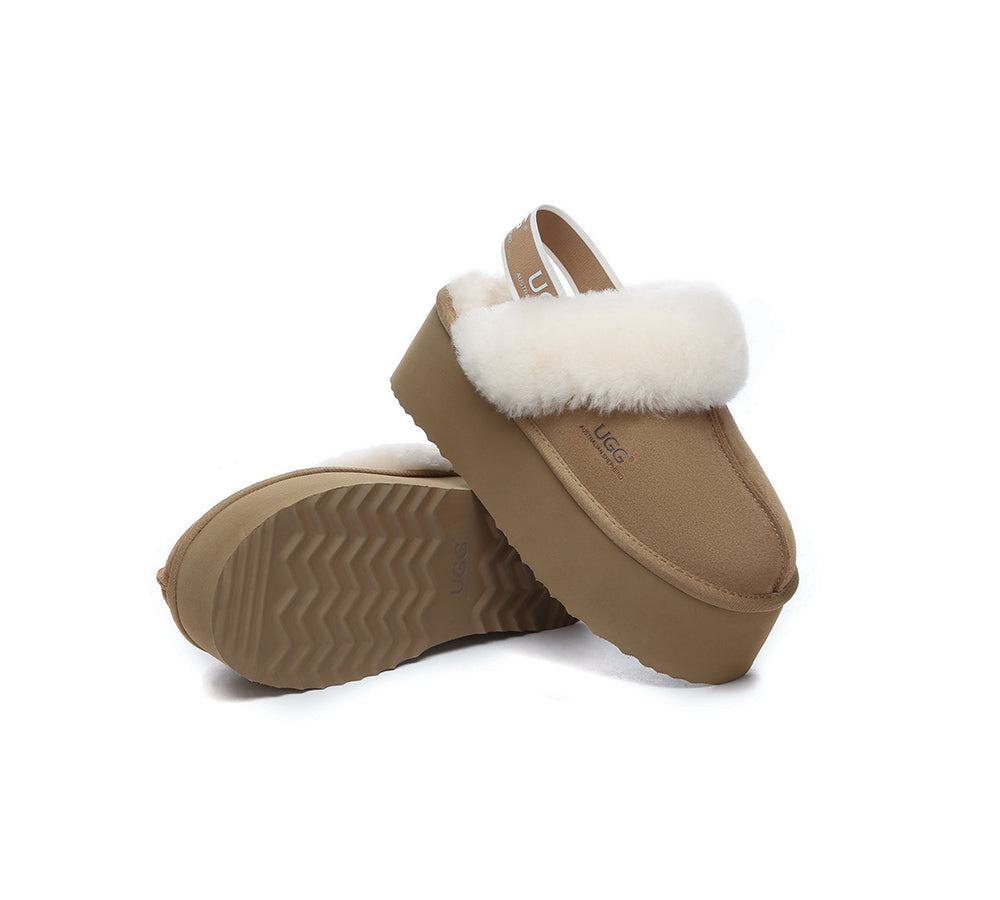 AUSTRALIAN SHEPHERD® UGG Slippers Women Slingback Muffin Plus Platform