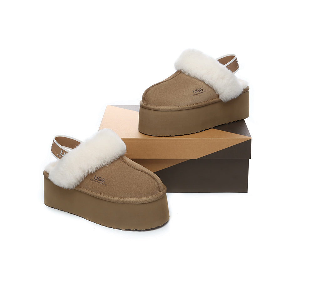 AUSTRALIAN SHEPHERD® UGG Slippers Women Slingback Muffin Plus Platform